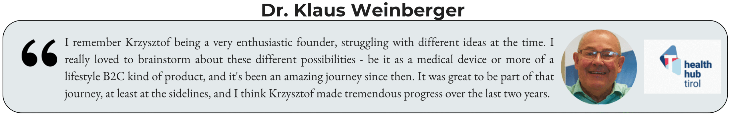 Klaus Weinberger comment