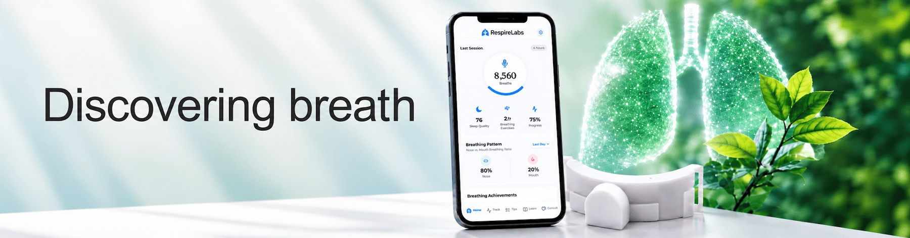 featured products mobile app and smart device for breathing monitoring